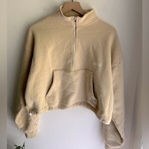 Set Active light yellow/tan 1/2 half zip sweatshirt - size M
